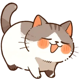 😀 6fcb53fd cat, cute, animal, pet, happy, chubby telegram sticker
