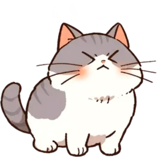 😤 be933c68 cat, cute, sticker, cartoon, animal telegram sticker