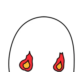 ⚪️ b2d884d5 ghost, fire eyes, cartoon, flame, spooky telegram sticker