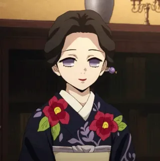 🎏 8a12e4d4 Anime, Vrouw, Kimono, Bloemen, Personage whatsapp sticker