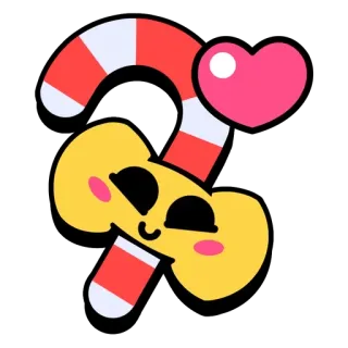 🌟 69f39bd0 Bengala doce, coração, emoji, desenho animado, fofo, doce telegram sticker