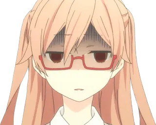 🤓 cbf70901 Anime, Meisje, verlegen, schattig, bril, illustratie telegram sticker