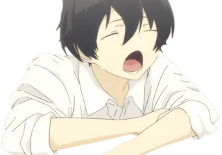 😊 20acaaec 动漫, 打哈欠, 困, 无聊, 角色, 漫画, 疲惫 telegram sticker