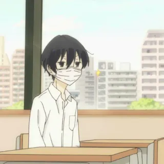 🥢 41ba2ab3 Anime, École, Garçon, Masque, Salle de classe telegram sticker