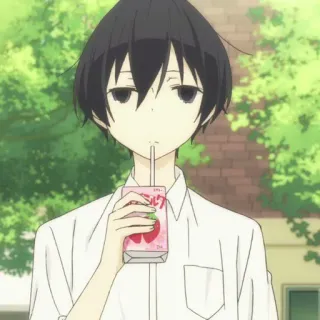 🍙 92b386d7 Anime, Garçon, Boire, Lait fraise telegram sticker