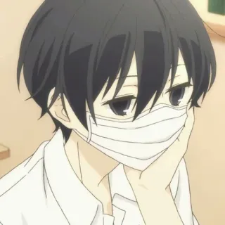 🍙 abaa9c2e Anime, Garçon, Masque, Triste, Kawaii, Dessin animé telegram sticker