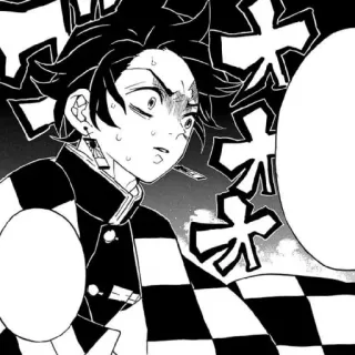 🔥 6572e5b5 Tanjiro Kamado Demon Slayer Anime, Manga, Demon Slayer, Tanjiro, Czarno-białe telegram sticker