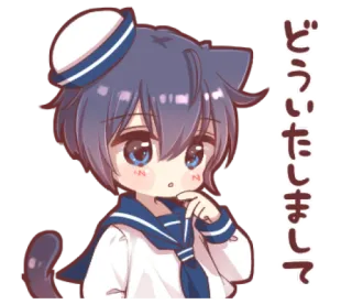 ⛸ 4efeae34 どういたしました anime, manga, cat, chibi, cute, kawaii, sailor outfit telegram sticker