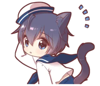 ⛸ 5df56448 anime, cat, sailor, cute, manga telegram sticker