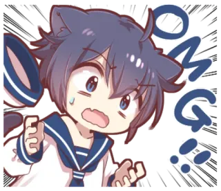 ⛸ 8dfb2306 OMG anime, cat, shocked, oh my god, exclamation telegram sticker