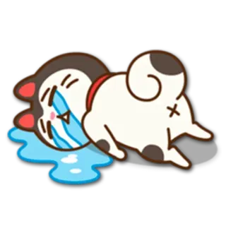 😢 8542daff 狗, 哭, 难过, 情绪化, 卡通, 动物 telegram sticker