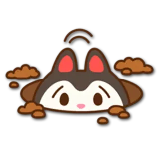 👀 8564d56e 卡通, 动物, 可爱, 插画, 洞穴, 洞, 卡哇伊 telegram sticker