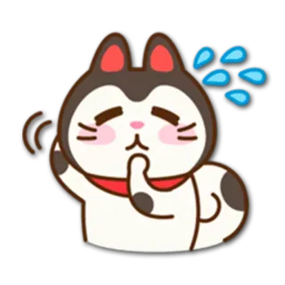 😅 d10f1d84 猫, 担心, 思考, 动物, 可爱, 情绪, 卡通 telegram sticker