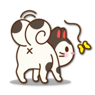 🐝 d2655bcc 猫, 动物, 卡通, 可爱, 小猫, 蝴蝶 telegram sticker