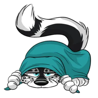 😒 647e8a39 臭鼬, 动物, 卡通, 可爱, 困, 毯子 telegram sticker