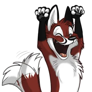 😄 6ab6b198 狐狸, 动物, 快乐, 开朗, 卡通, 可爱 telegram sticker