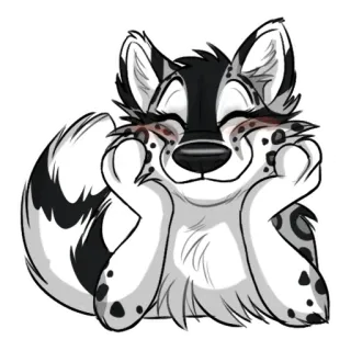 ☺️ f53c8e14 狼, 动物, 可爱, 毛茸茸, 卡通, 绘画 telegram sticker