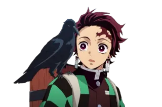 😯 ed6e2d3c Tanjiro Kamado Demon Slayer Anime, Personaje, Kimetsu no Yaiba, Tanjiro, Dibujo animado telegram sticker