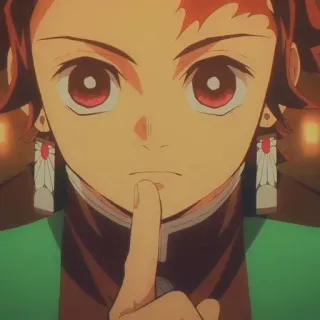 🌊 00c8e0ae Tanjiro Kamado Demon Slayer anime, demon slayer, tanjiro kamado, shhh, finger to lips, manga, anime character whatsapp sticker
