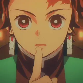 🌊 1c54bb8a Tanjiro Kamado Demon Slayer anime, demon slayer, tanjiro kamado, shush, silence, finger to lips whatsapp sticker