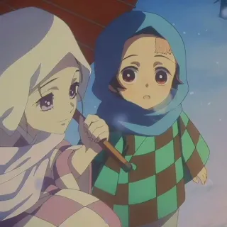 🌊 2bf9fbc4 anime, characters, child, hood, snow, cute whatsapp sticker