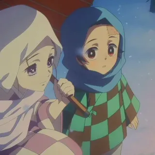 🌊 daf349e4 anime, children, snow, winter whatsapp sticker