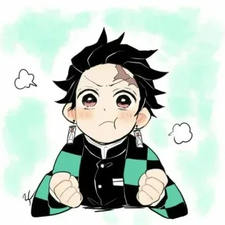 🍃 1136f01f Tanjiro Kamado Demon Slayer 动漫, 鬼灭之刃, 炭治郎, 可爱, 漫画 telegram sticker