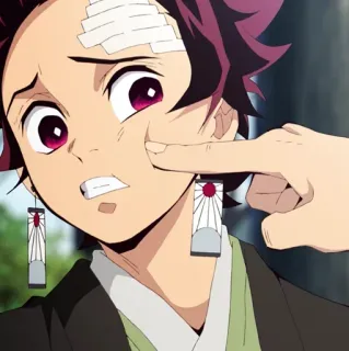 ❤️ 4e215e6b Tanjiro Kamado Demon Slayer Anime, Demon Slayer, Tanjiro Kamado, Karakter, Anting, Perban telegram sticker