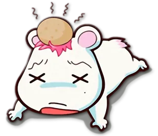 💊 48dfea67 动物, 可爱, 仓鼠, 卡通, X眼睛, 疲惫, 动物贴纸, 卡通人物 whatsapp sticker