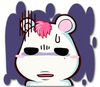 💀 854edeaf 贴纸, 卡通, 表情, 角色, 熊, 可爱 whatsapp sticker