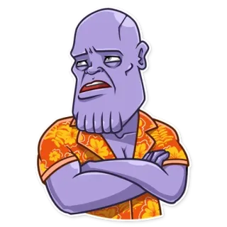 😝 1969c6ab Thanos 卡通, 紫色, 搞笑, 角色, 漫威, 反派 telegram sticker