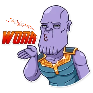 💨 28ce50fd Thanos WORK 灭霸, 漫威, 卡通, 搞笑, 工作 telegram sticker