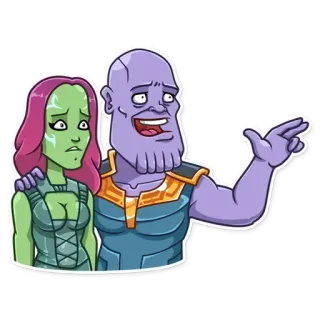 👨‍👨‍👧 ff774403 Gamora 卡魔拉, 灭霸, 漫威, 卡通, 超级英雄 telegram sticker