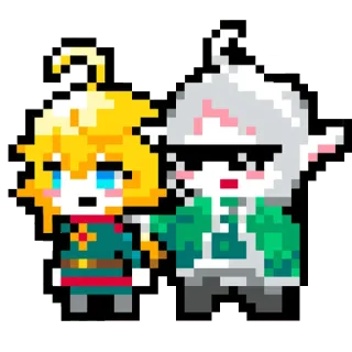 🟧 0e00298c Pixel art, Art numérique, Dessin animé, Personnages, Mignon telegram sticker