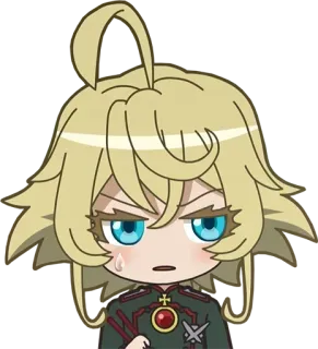 🤨 25b64f7a Tanya Degurechaff Saga of Tanya the Evil Anime, Chibi, Militaire, Tanya, Saga de Tanya la Maléfique telegram sticker