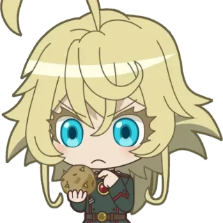 😥 538a006b Tanya Degurechaff Saga of Tanya the Evil Anime, Chibi, Militaire, Uniforme, Saga de Tanya la Maléfique, Tanya Degurechaff telegram sticker