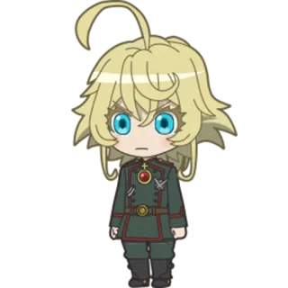 😕 558ec1e5 Tanya von Degurechaff Saga of Tanya the Evil Anime, Chibi, Militaire, Uniforme, Tanya von Degurechaff, Saga de Tanya la Mal telegram sticker