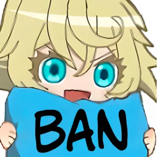 🛑 842e1448 BAN Anime, Mème, Interdiction, Panneau telegram sticker