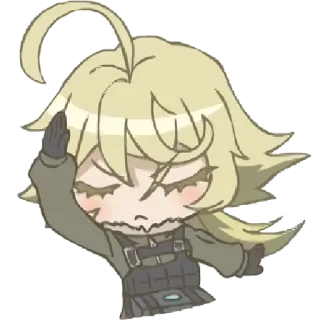 😤 b654965e Tanya Degurechaff Saga of Tanya the Evil Anime, Militaire, Salut, Chibi, Tanya Degurechaff, Saga de Tanya la Maléfique telegram sticker