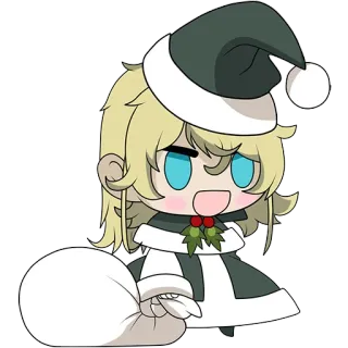 🤶 bfaeaac3 Anime, Noël, Père Noël, Fille, Kawaii, Chibi telegram sticker