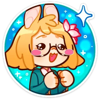 ☺️ b8fd9f61 Kartun, Lucu, Stiker, Kawaii, Senang, Gadis, Berkilau telegram sticker