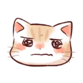 😐 12171e0b แมว, สัตว์, น่ารัก, เศร้า, สติกเกอร์ telegram sticker