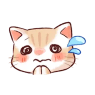 🥺 88daf9e3 แมว, เหงื่อ, กังวล, น่ารัก, สัตว์, อิโมจิ telegram sticker