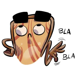 👄 656f0360 BLA BLA 만화, 이모티콘, 웃긴, 표정, 안경, 캐릭터 telegram sticker