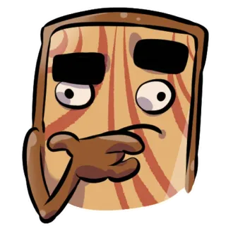 🤔 bc4cd642 생각, 혼란스러움, 고민, 사려깊은, 나무, 캐릭터, 만화 telegram sticker