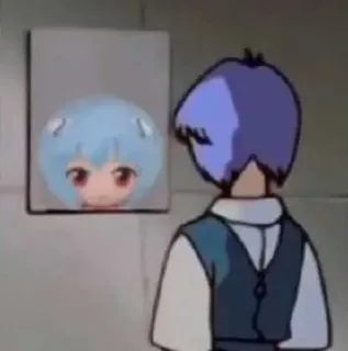 🌊 416982d3 Rei Ayanami Neon Genesis Evangelion アニメ, ステッカー, 綾波レイ, 新世紀エヴァンゲリオン, キャラクター, 漫画, アート telegram sticker