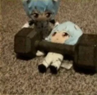 🌊 5721118d Rei Ayanami Neon Genesis Evangelion 綾波レイ, エヴァンゲリオン, アニメ, ぬいぐるみ, 人形, ウェイトリフティング telegram sticker