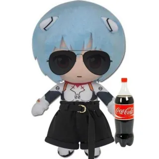 🌊 8117dc65 Rei Ayanami Neon Genesis Evangelion アニメ, キャラクター, ぬいぐるみ, サングラス, コカ・コーラ telegram sticker