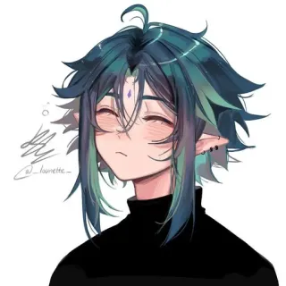 🌟 4d9f479b Xiao Genshin Impact @_lounette_ Anime, Fanart, Genshin Impact, Xiao, Digitale kunst telegram sticker