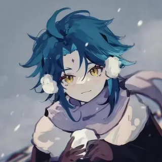 🌟 5fa94982 Xiao Genshin Impact Anime, Videogame, Xiao, Genshin Impact, Sneeuw, Personage telegram sticker